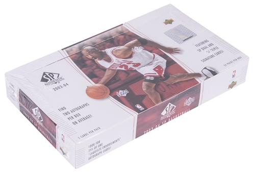 2003-04 UD SP Authentic Basketball Factory Sealed Hobby Box (24 Packs) - Possible LeBron James Rookie Cards!